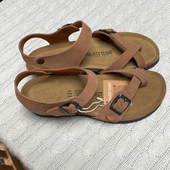 NWT women’s Project Cloud Sz 8 strappy sandals Leather insole memory foam buckle - Picture 14 of 14